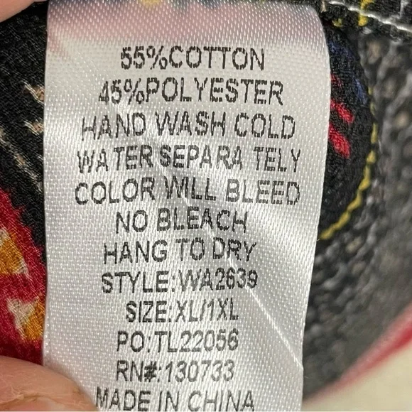 Umgee Boho Floral Fringe Kimono Poncho Swim Cover Up XXL - Picture 7 of 7